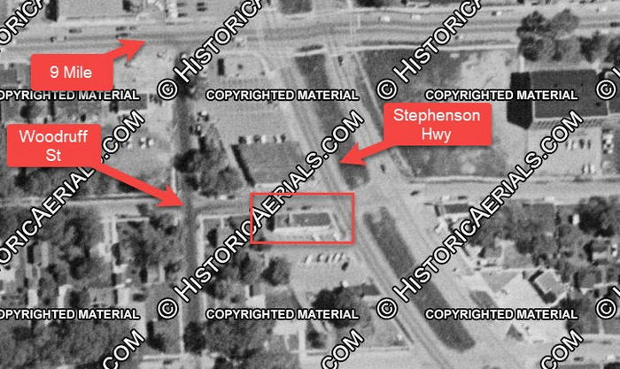 Claramays Restaurant - 1957 Aerial (newer photo)